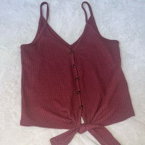 Wild Fable Small Mauve Lightweight Botton Tank Top w/ Tie